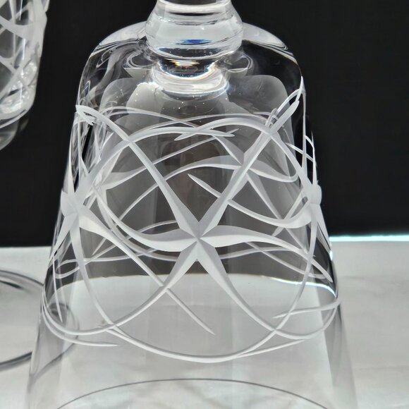 Cork Crystal stylized Starlight Water Goblet 8" chalice ice tea beer 16oz starbu - Picture 6 of 10